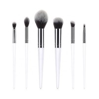 6pcs high-end white crystal makeup brush set Beauty makeup tool foundation brush custom