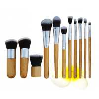 11 Pieces Makeup Brush Set Professional Bamboo Handle Premium Synthetic Kabuki Foundation Make Up Tool